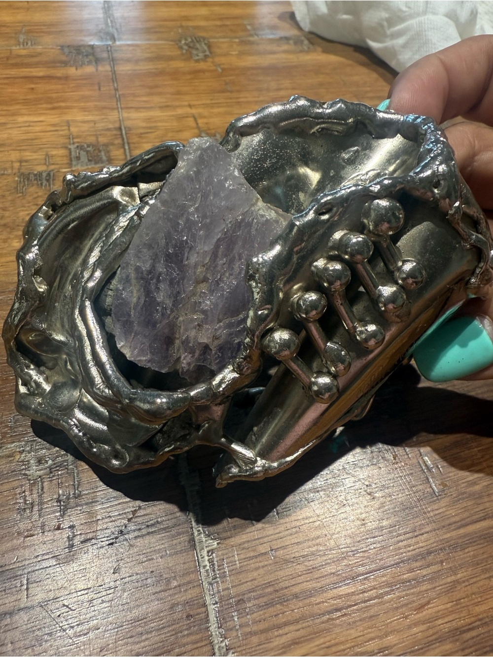 Copa Collection Belt Buckle w amethyst Stone SP - Vintage
